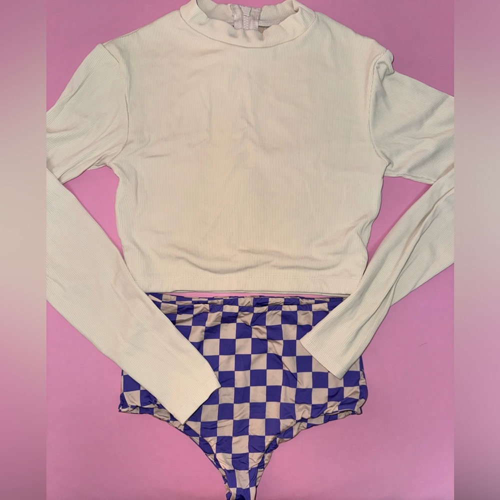 Mai Swim long sleeve swim top and high waisted bottom small